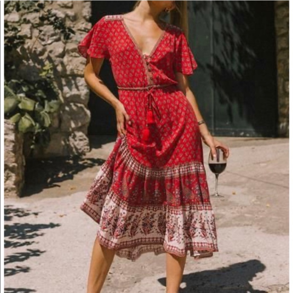 Arnhem Wisteria Sundress in Crimson